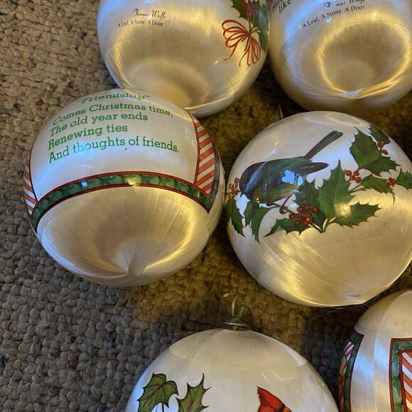 VTG MCM Christmas Ornaments No Glass Ball Silk & Plastic Wrap ThomasWolfe Lotof8 - Picture 4 of 10
